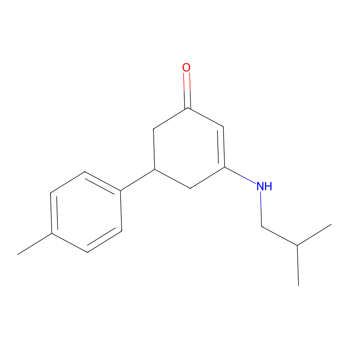 3-Isobutylamino-5-p-tolyl-cyclohex-2-enone molecular structure, CAS 333325-95-4