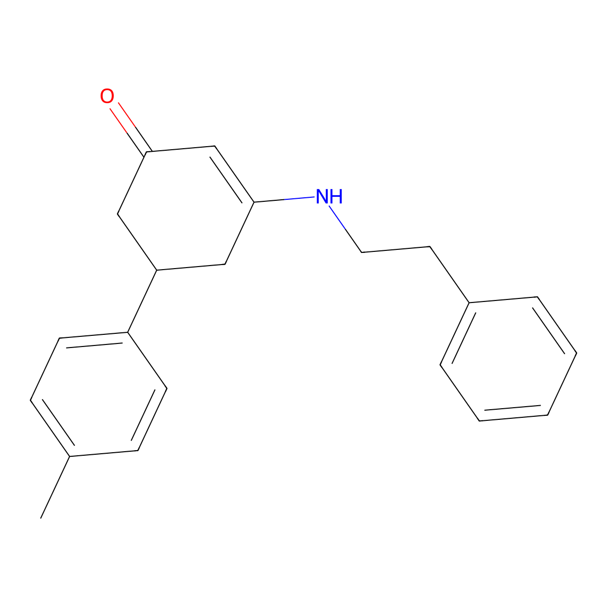 5-(4-Methylphenyl)-3-[(2-phenylethyl)amino]cyclohex-2-en-1-one molecular structure, CAS 333325-96-5