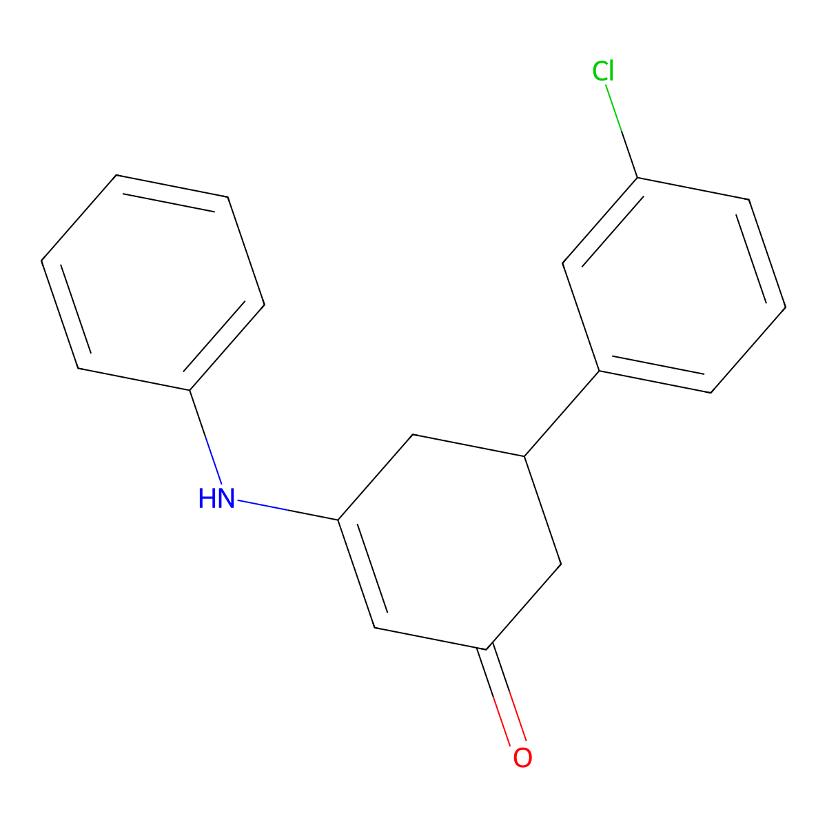 3-Anilino-5-(3-chlorophenyl)cyclohex-2-en-1-one molecular structure, CAS 333325-97-6