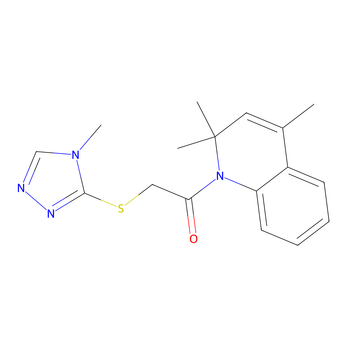 2-[(4-Methyl-1,2,4-triazol-3-yl)sulfanyl]-1-(2,2,4-trimethylquinolin-1-yl)ethanone molecular structure, CAS 333326-11-7