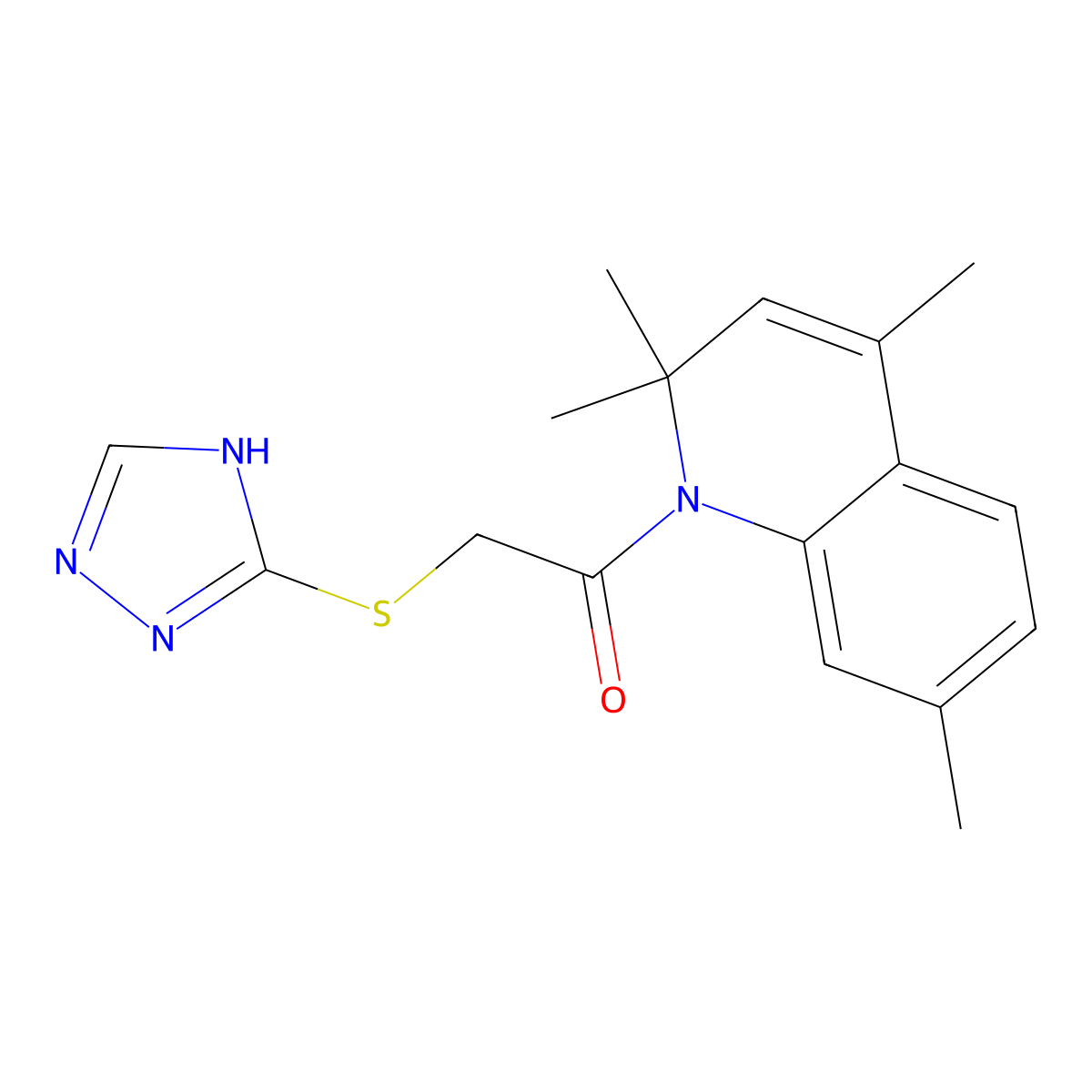 2,2,4,7-tetramethyl-1-[(4H-1,2,4-triazol-3-ylthio)acetyl]-1,2-dihydroquinoline molecular structure, CAS 333326-21-9