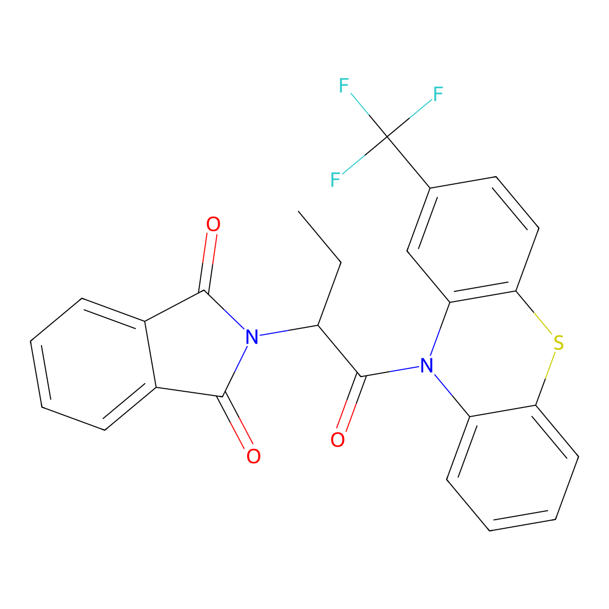2-[1-Oxo-1-[2-(trifluoromethyl)phenothiazin-10-yl]butan-2-yl]isoindole-1,3-dione molecular structure, CAS 333326-30-0