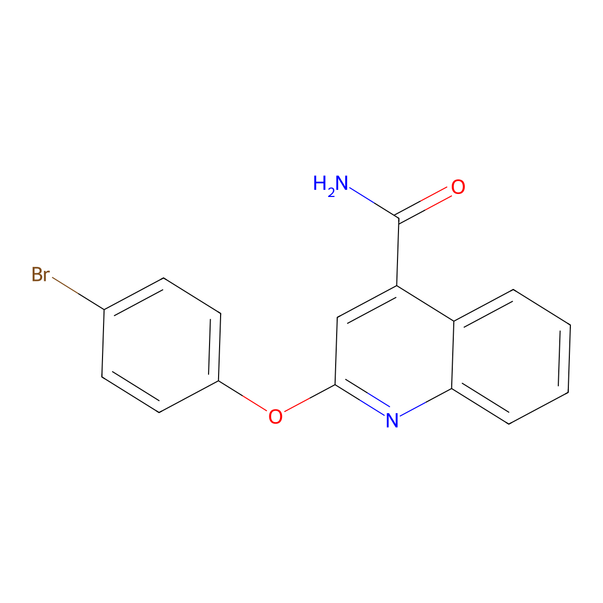 2-(4-Bromophenoxy)quinoline-4-carboxamide molecular structure, CAS 333326-32-2