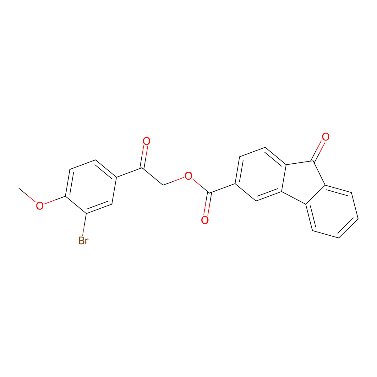 2-(3-bromo-4-methoxyphenyl)-2-oxoethyl 9-oxo-9H-fluorene-3-carboxylate molecular structure, CAS 333326-34-4