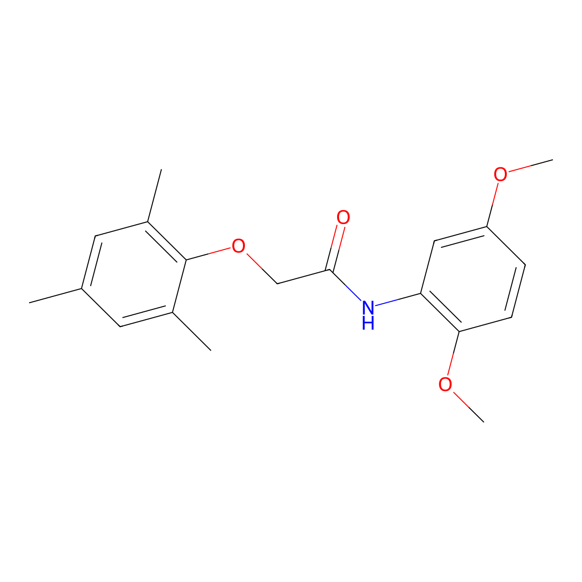N-(2,5-dimethoxyphenyl)-2-(2,4,6-trimethylphenoxy)acetamide molecular structure, CAS 333327-57-4