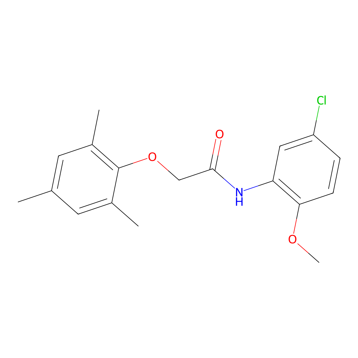 N-(5-chloro-2-methoxyphenyl)-2-(2,4,6-trimethylphenoxy)acetamide molecular structure, CAS 333327-59-6
