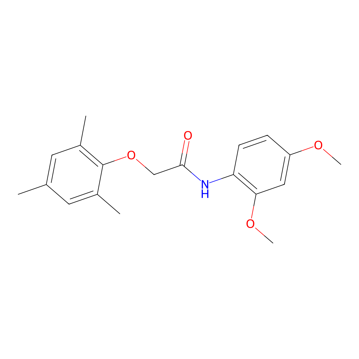N-(2,4-dimethoxyphenyl)-2-(2,4,6-trimethylphenoxy)acetamide molecular structure, CAS 333327-60-9