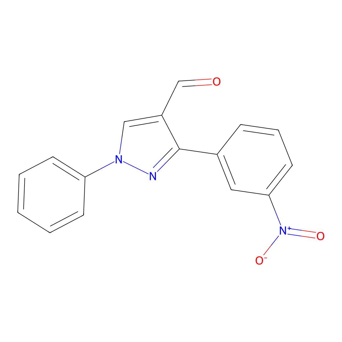 3-(3-nitrophenyl)-1-phenyl-1H-pyrazole-4-carbaldehyde molecular structure, CAS 333327-63-2