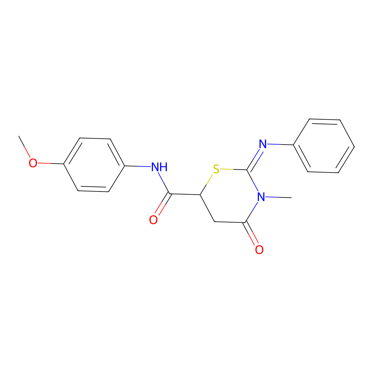 (2Z)-N-(4-methoxyphenyl)-3-methyl-4-oxo-2-(phenylimino)-1,3-thiazinane-6-carboxamide molecular structure, CAS 333327-64-3