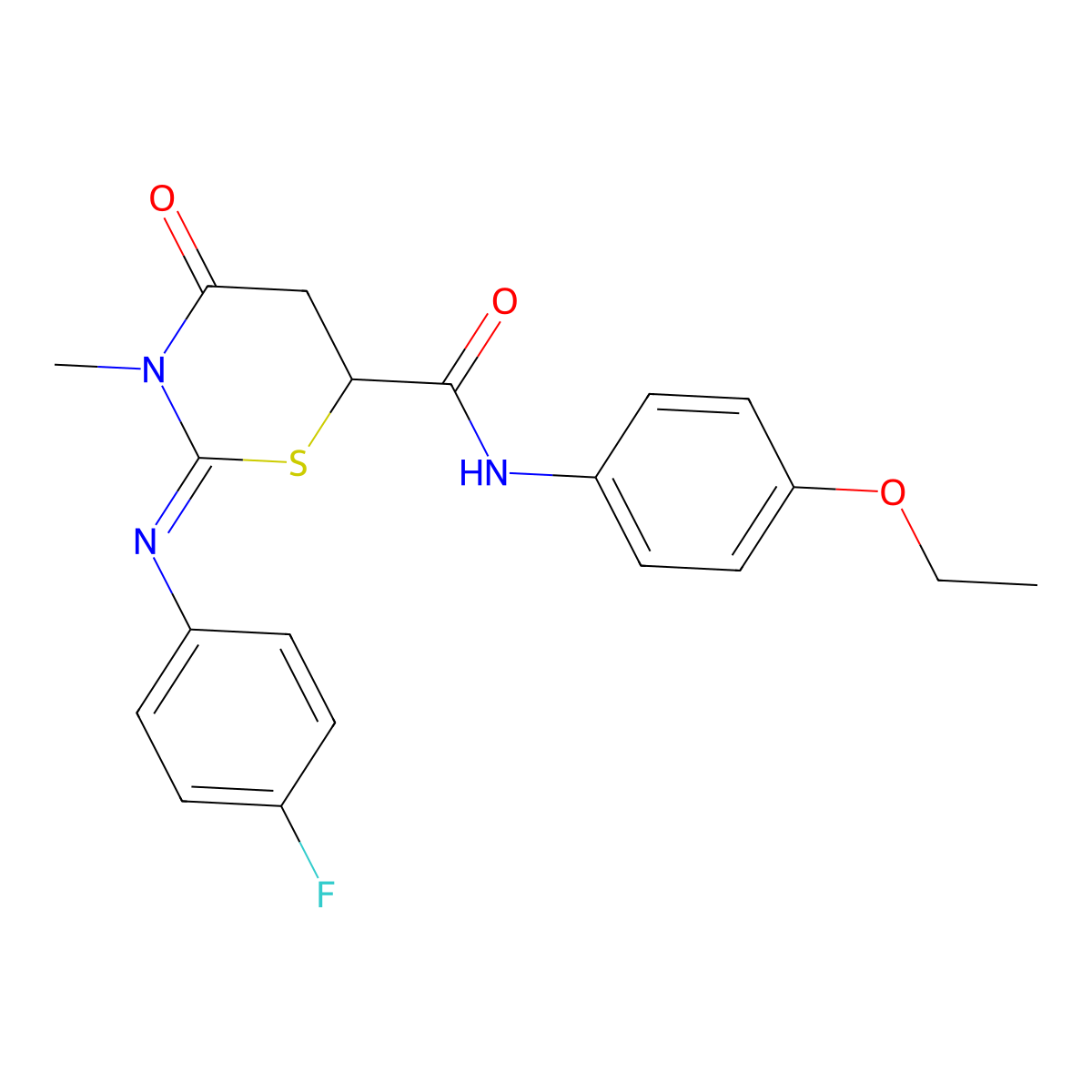 (2Z)-N-(4-ethoxyphenyl)-2-[(4-fluorophenyl)imino]-3-methyl-4-oxo-1,3-thiazinane-6-carboxamide molecular structure, CAS 333328-05-5