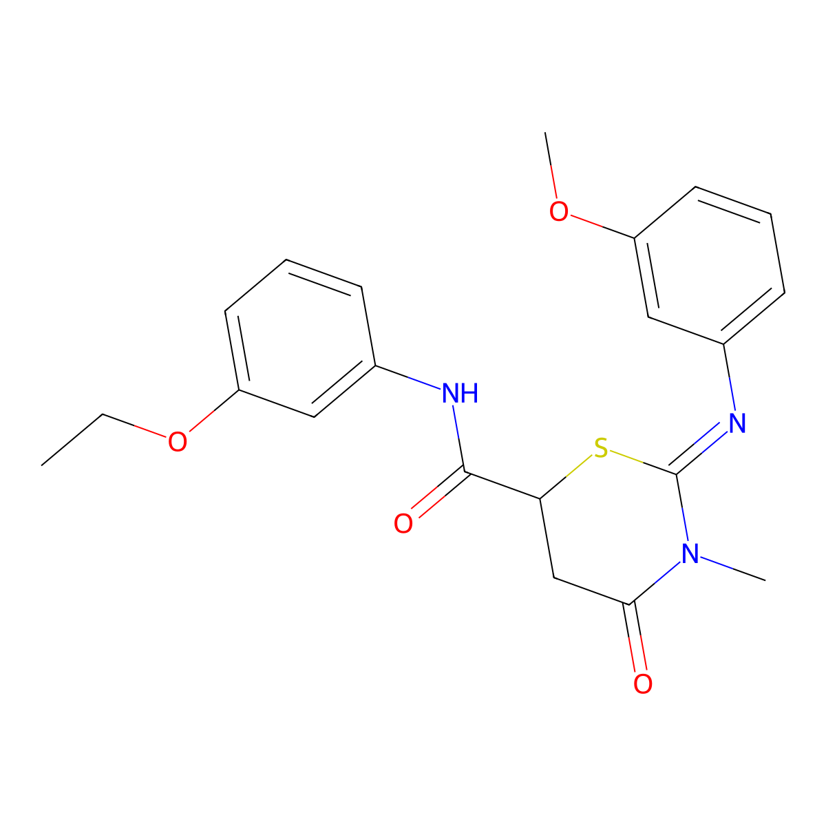 N-(3-ethoxyphenyl)-2-[(3-methoxyphenyl)imino]-3-methyl-4-oxo-1,3-thiazinane-6-carboxamide molecular structure, CAS 333328-22-6