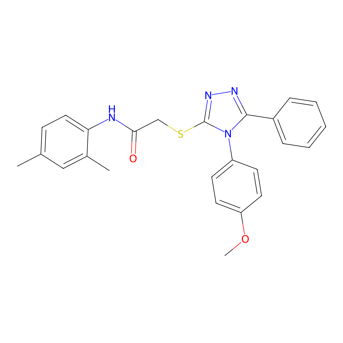 N-(2,4-dimethylphenyl)-2-{[4-(4-methoxyphenyl)-5-phenyl-4H-1,2,4-triazol-3-yl]sulfanyl}acetamide molecular structure, CAS 333328-63-5