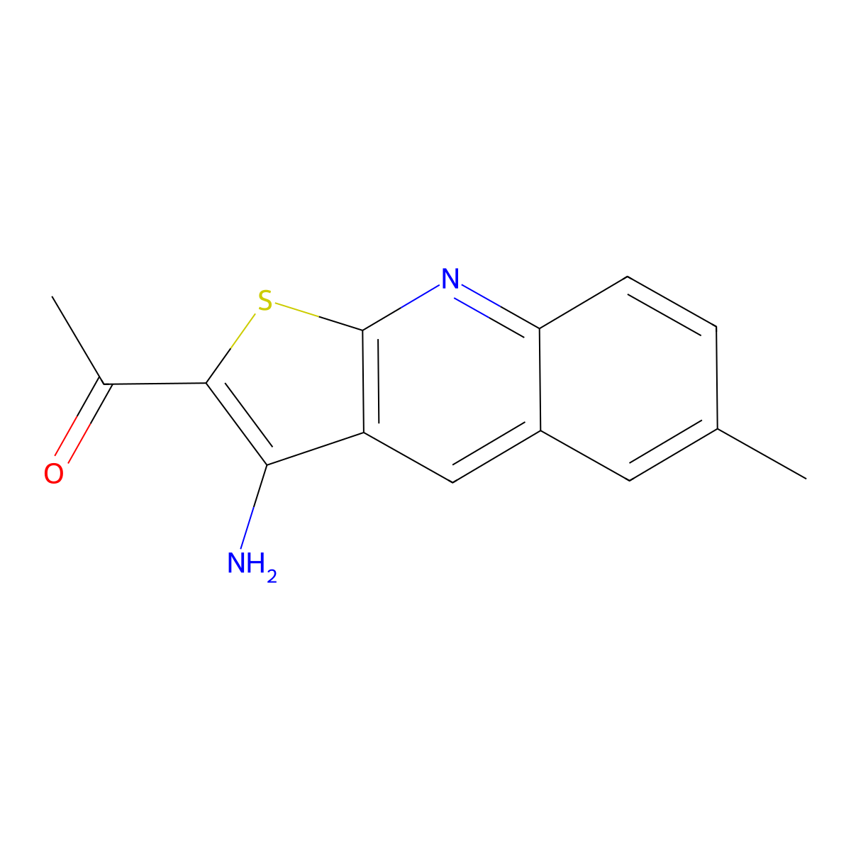 1-(3-Amino-6-methylthieno[2,3-b]quinolin-2-yl)ethanone molecular structure, CAS 333329-14-9