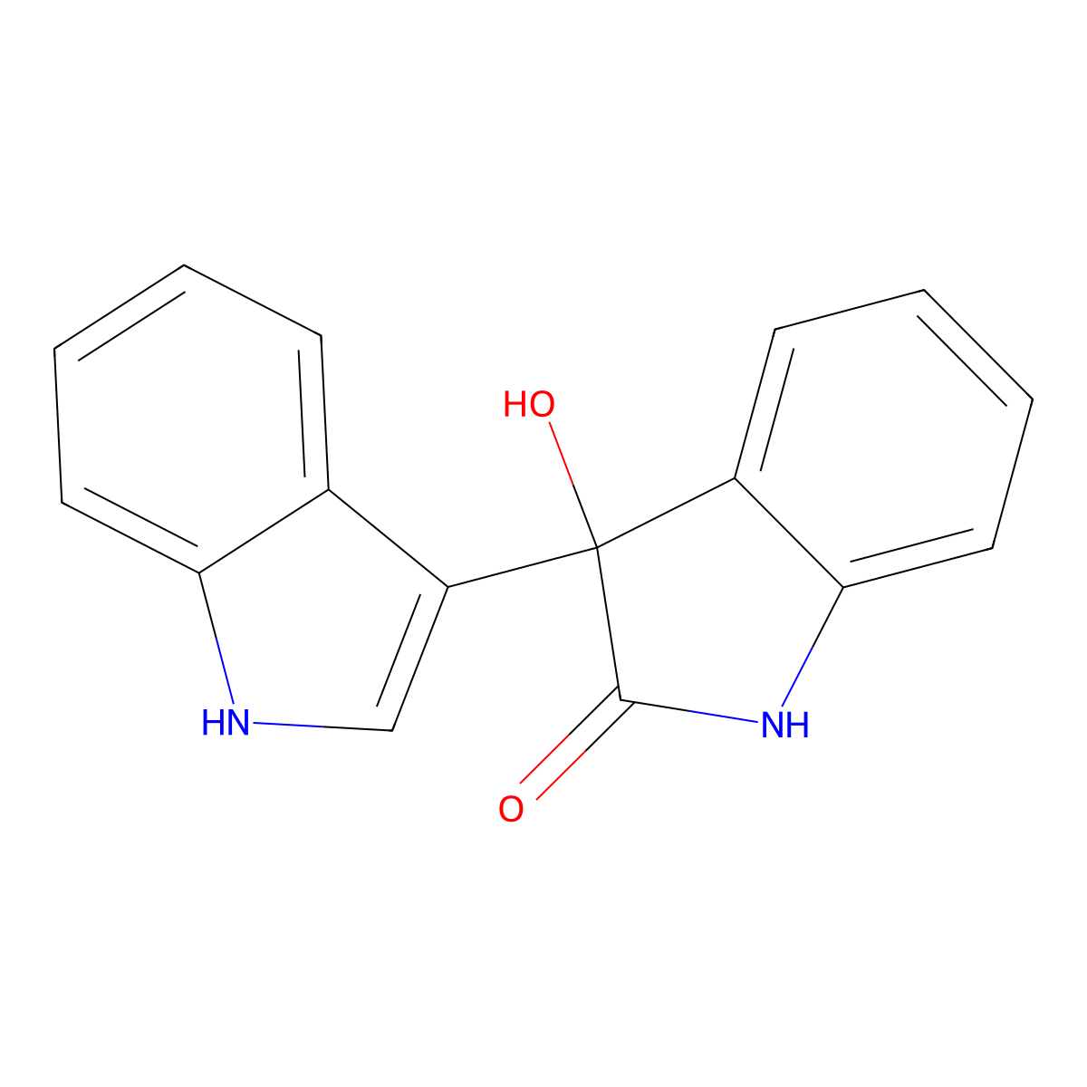 3'-hydroxy-1',3'-dihydro-1H,2'H-3,3'-biindol-2'-one molecular structure, CAS 33333-60-7