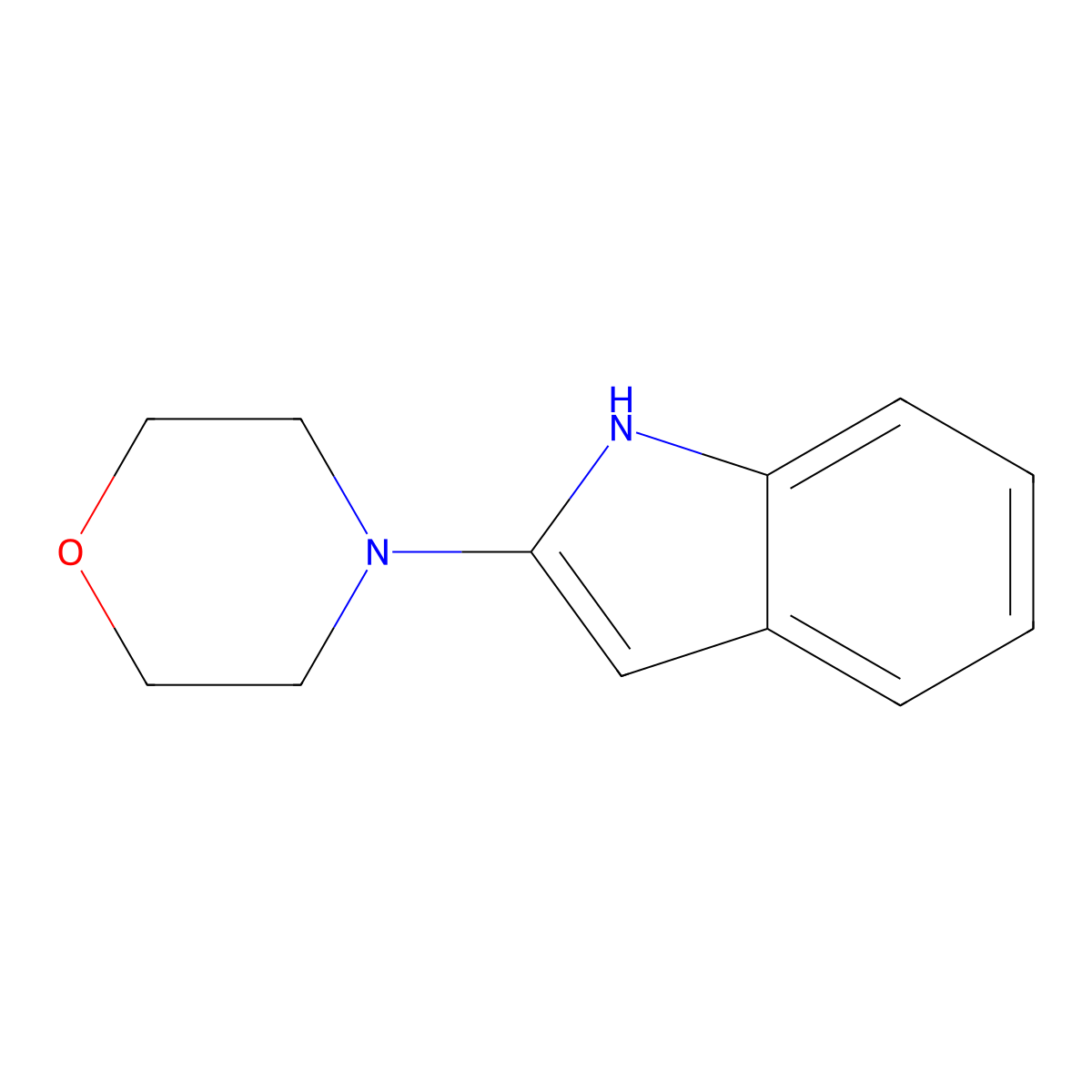 2-(Morpholin-4-yl)-1H-indole molecular structure, CAS 33333-68-5