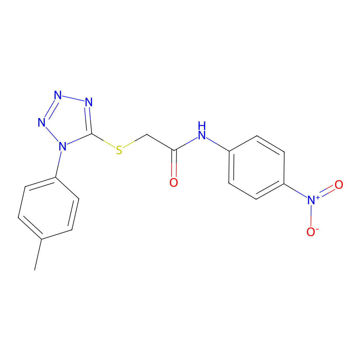 2-[1-(4-methylphenyl)tetrazol-5-yl]sulfanyl-N-(4-nitrophenyl)acetamide molecular structure, CAS 333330-96-4
