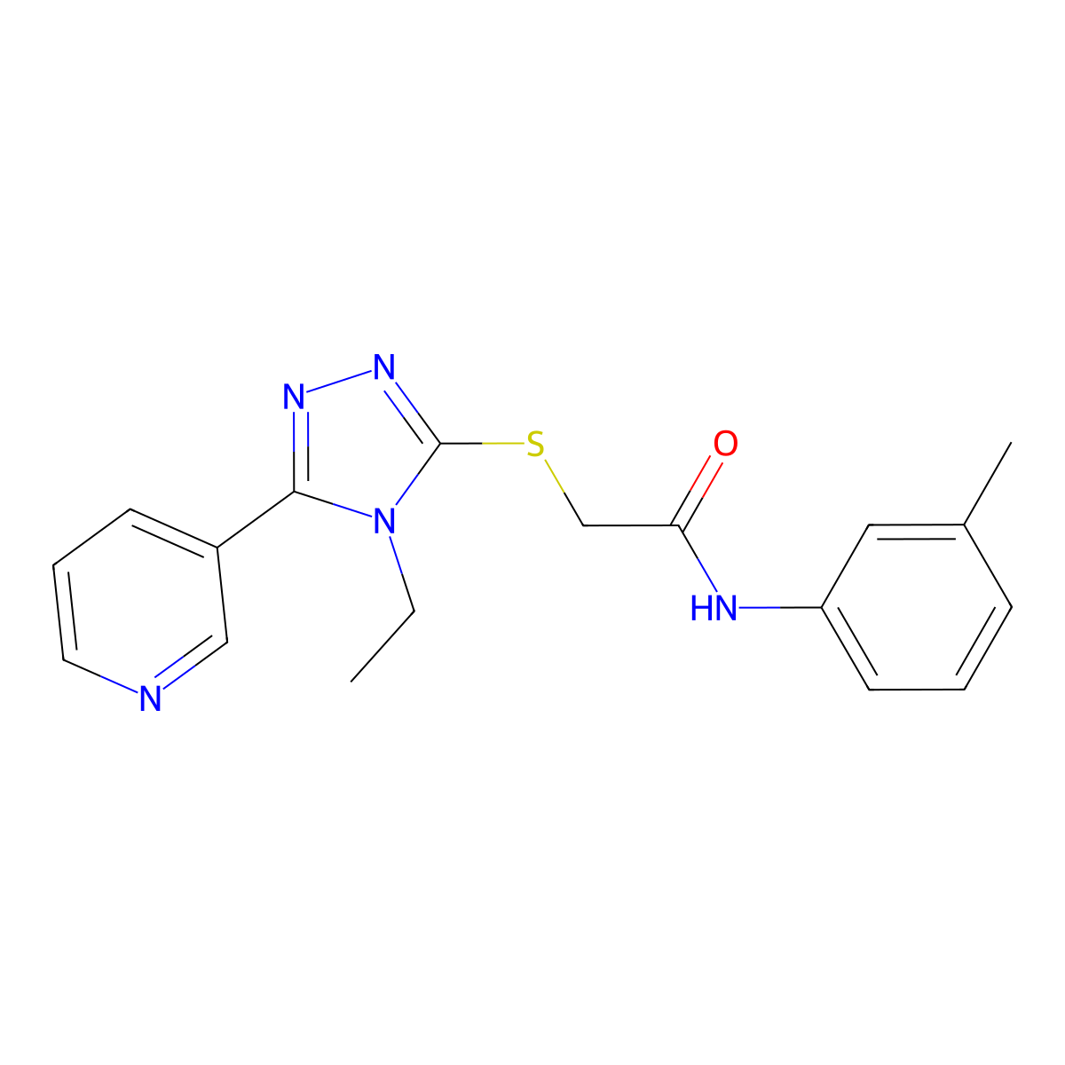 2-((4-ET-5-(3-Pyridinyl)-4H-1,2,4-triazol-3-YL)thio)-N-(3-methylphenyl)acetamide molecular structure, CAS 333331-30-9