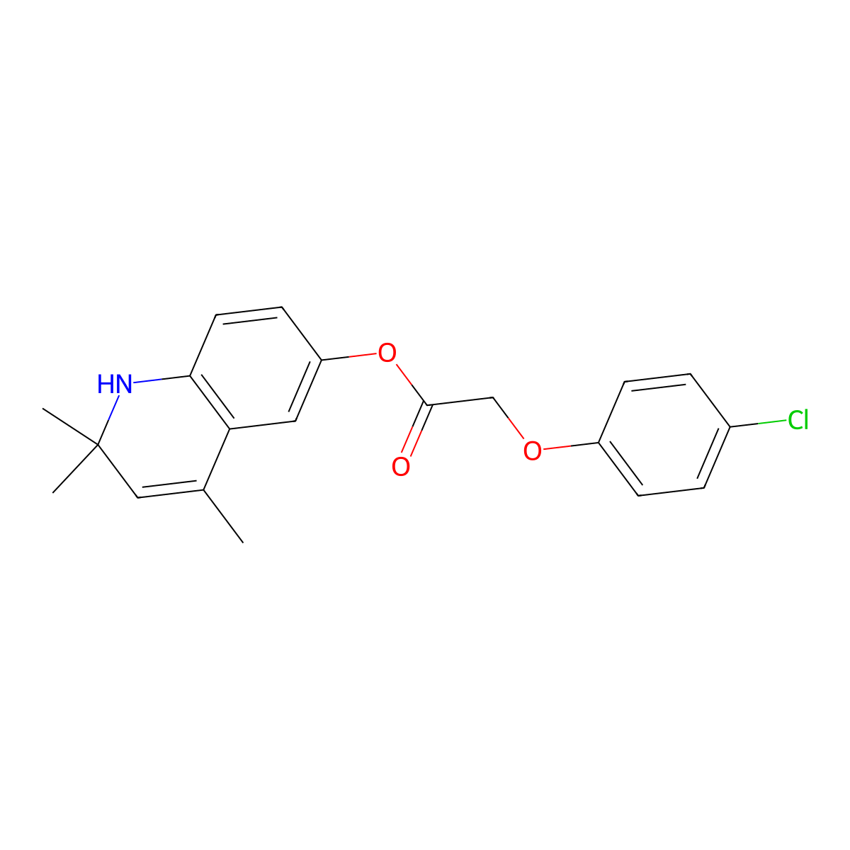 2,2,4-Trimethyl-1,2-dihydro-6-quinolinyl (4-chlorophenoxy)acetate molecular structure, CAS 333340-21-9