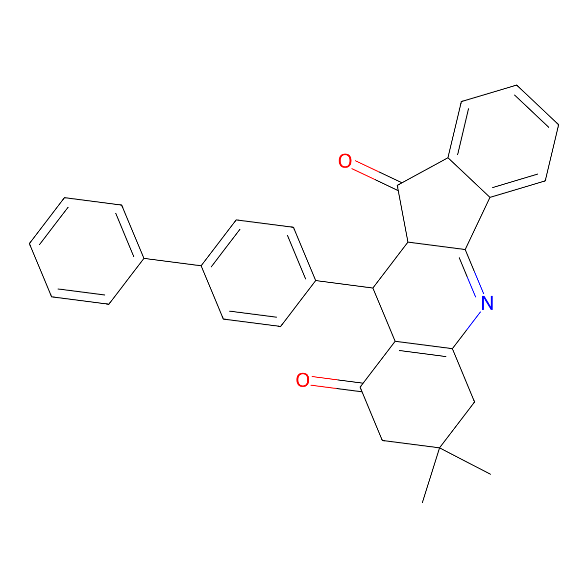 10-(biphenyl-4-yl)-7,7-dimethyl-7,8,10,10a-tetrahydro-6H-indeno[1,2-b]quinoline-9,11-dione molecular structure, CAS 333340-43-5