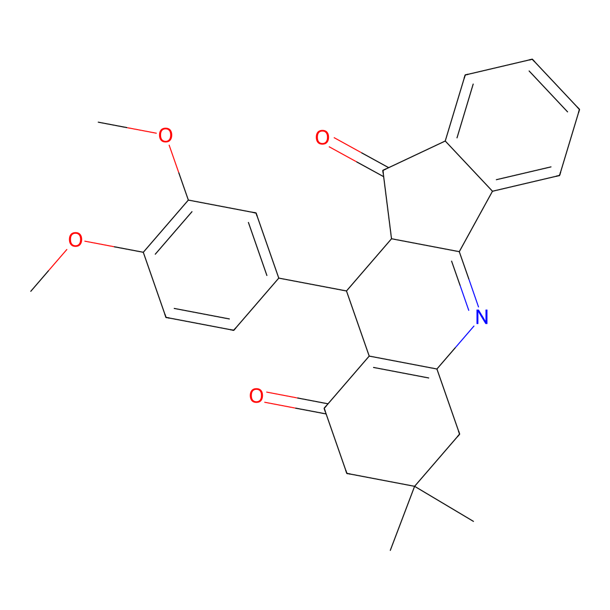 10-(3,4-dimethoxyphenyl)-7,7-dimethyl-7,8,10,10a-tetrahydro-6H-indeno[1,2-b]quinoline-9,11-dione molecular structure, CAS 333340-44-6