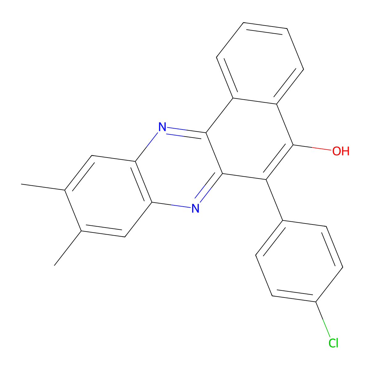 6-(4-Chlorophenyl)-9,10-dimethylbenzo[a]phenazin-5-ol molecular structure, CAS 333340-51-5