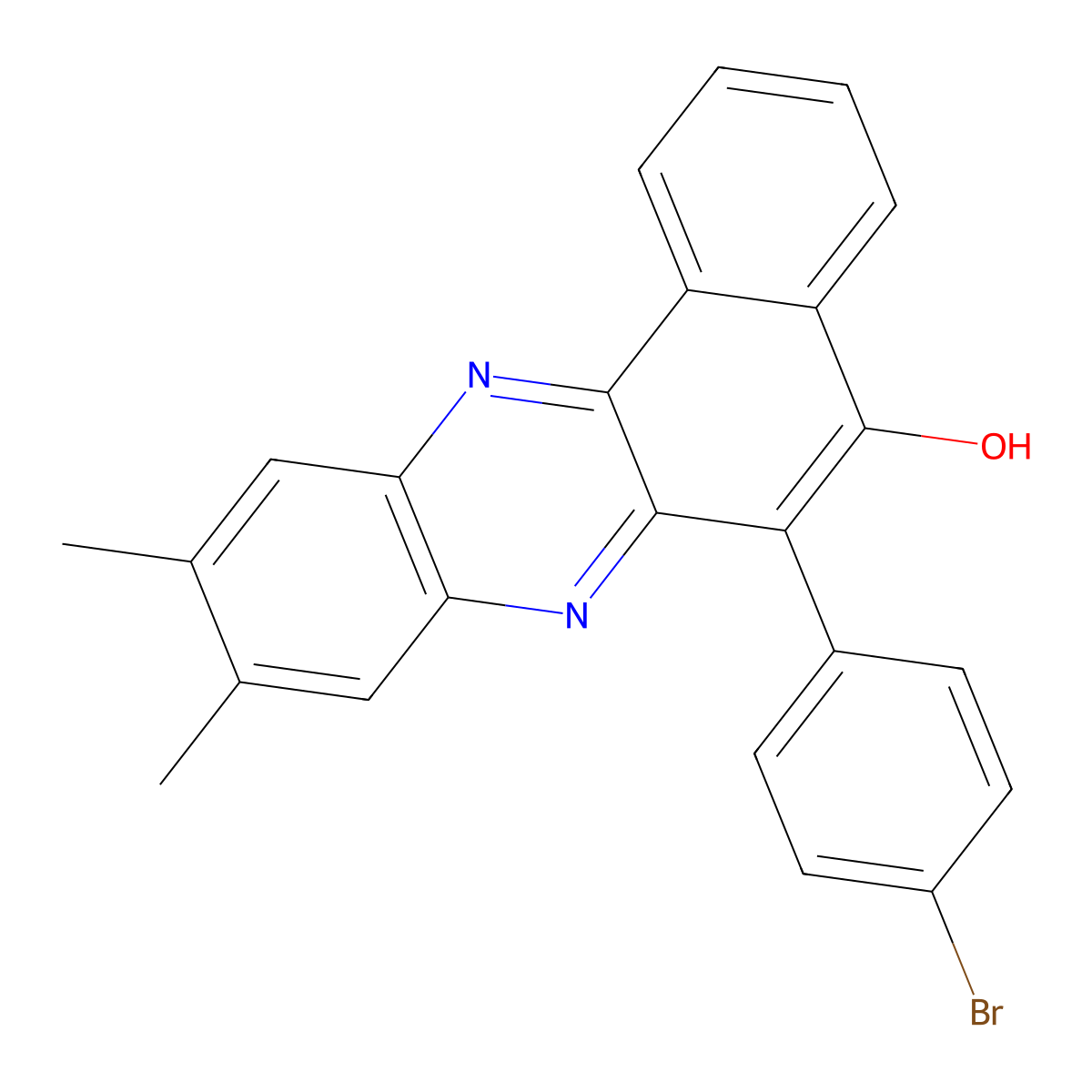 6-(4-Bromophenyl)-9,10-dimethylbenzo[a]phenazin-5-ol molecular structure, CAS 333340-53-7
