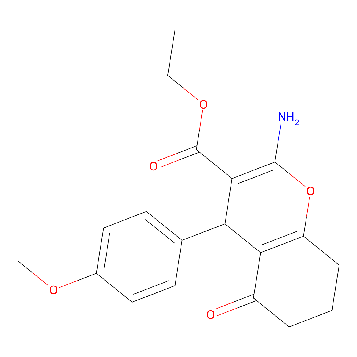 ethyl 2-amino-4-(4-methoxyphenyl)-5-oxo-5,6,7,8-tetrahydro-4H-chromene-3-carboxylate molecular structure, CAS 333340-98-0