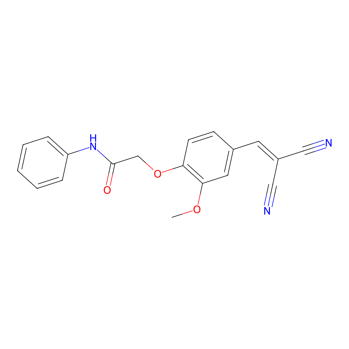 2-(4-(2,2-Dicyanovinyl)-2-methoxyphenoxy)-N-phenylacetamide molecular structure, CAS 333341-47-2