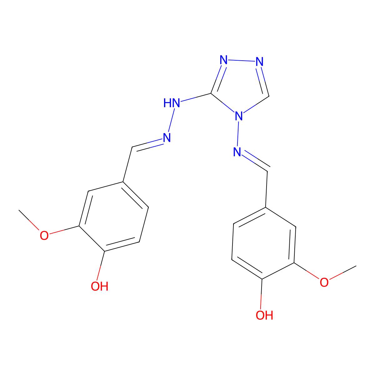 4-((E)-(2-(4-((E)-(4-hydroxy-3-methoxybenzylidene)amino)-4H-1,2,4-triazol-3-yl)hydrazono)methyl)-2-methoxyphenol molecular structure, CAS 333342-10-2
