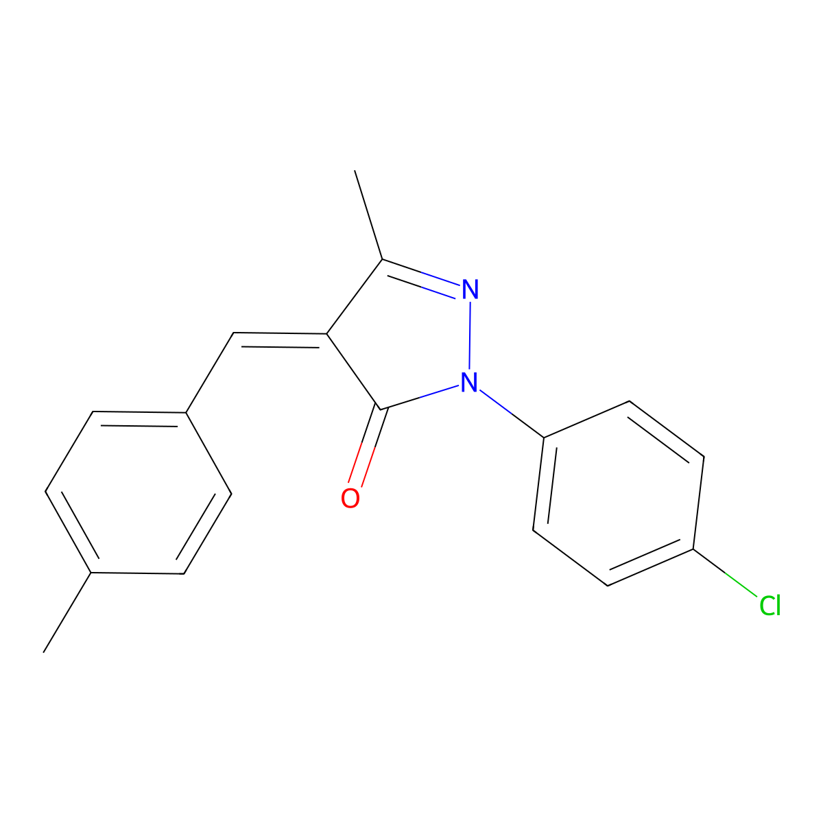 2-(4-Chlorophenyl)-5-methyl-4-[(4-methylphenyl)methylidene]pyrazol-3-one molecular structure, CAS 333342-12-4