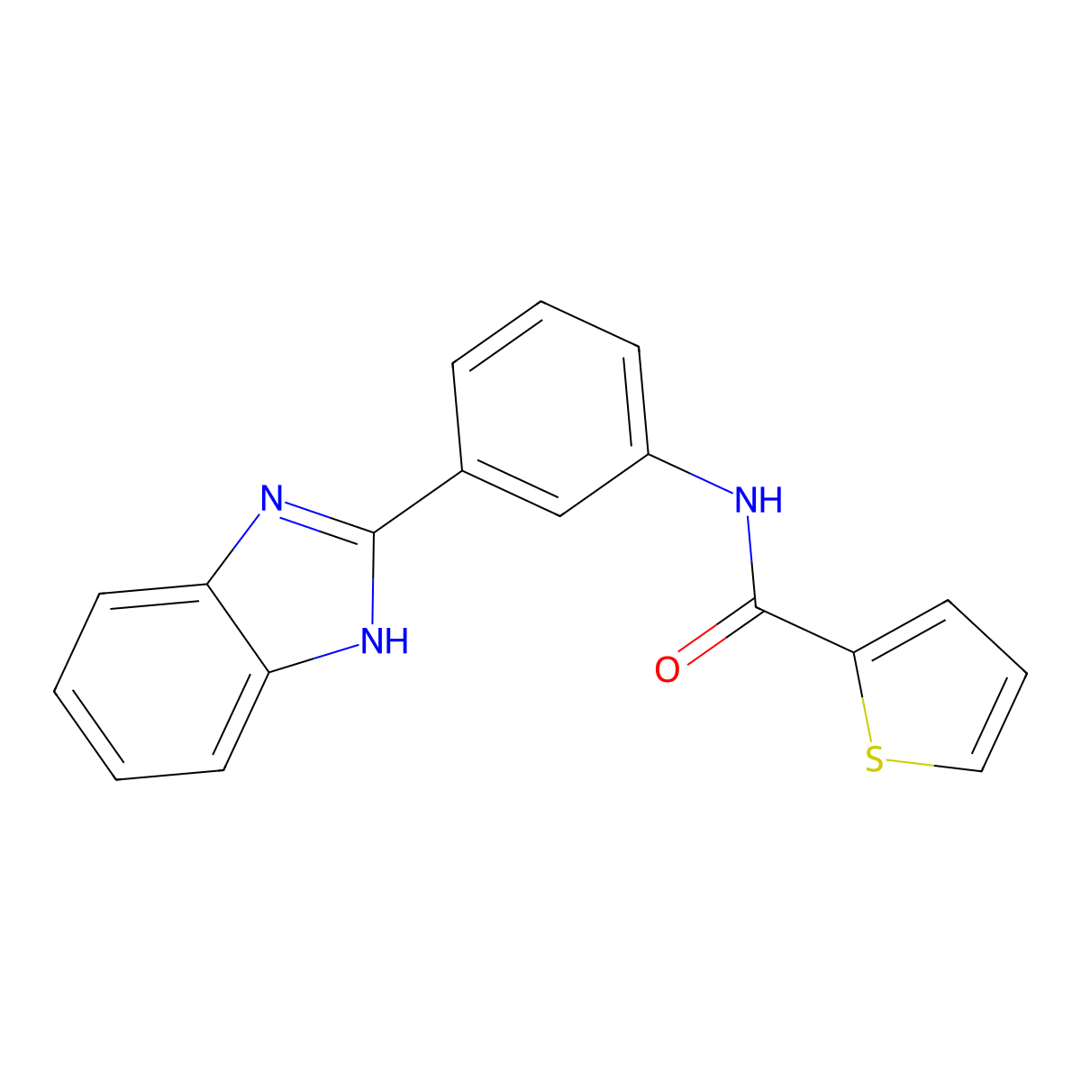 N-[3-(1H-benzimidazol-2-yl)phenyl]thiophene-2-carboxamide molecular structure, CAS 333343-39-8