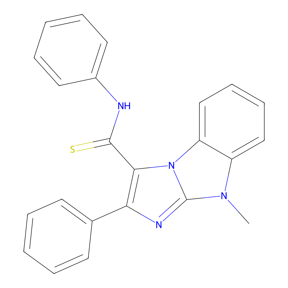 4-methyl-N,2-diphenylimidazo[1,2-a]benzimidazole-1-carbothioamide molecular structure, CAS 333343-50-3