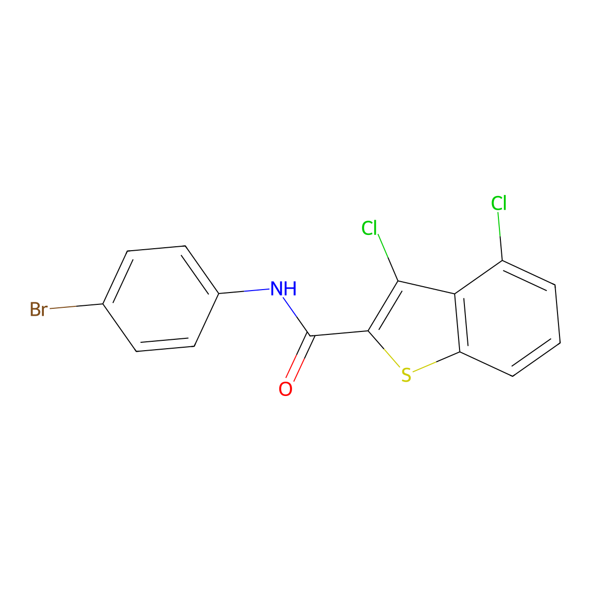 N-(4-bromophenyl)-3,4-dichloro-1-benzothiophene-2-carboxamide molecular structure, CAS 333344-16-4