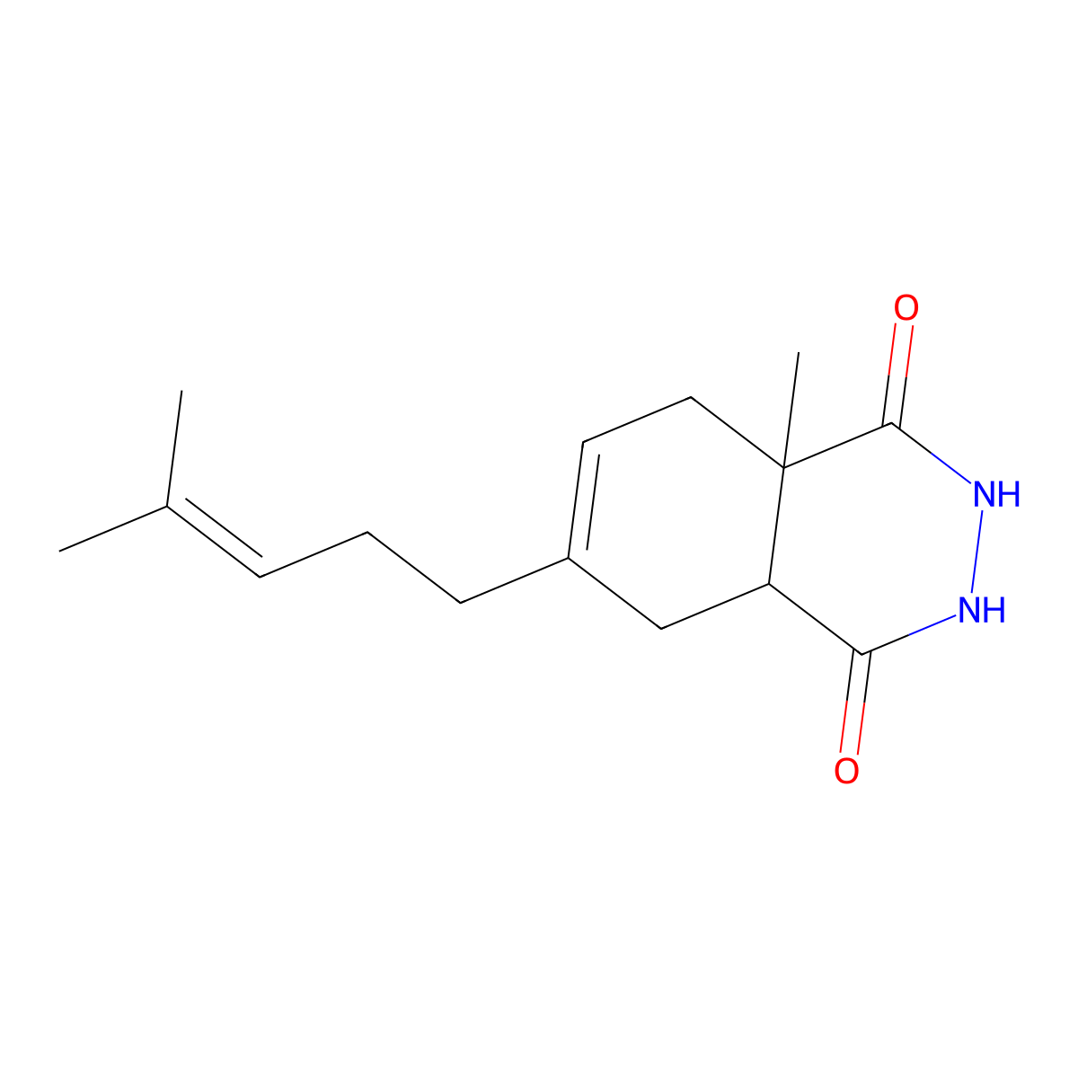 8a-methyl-6-(4-methylpent-3-enyl)-3,4a,5,8-tetrahydro-2H-phthalazine-1,4-dione molecular structure, CAS 333344-72-2