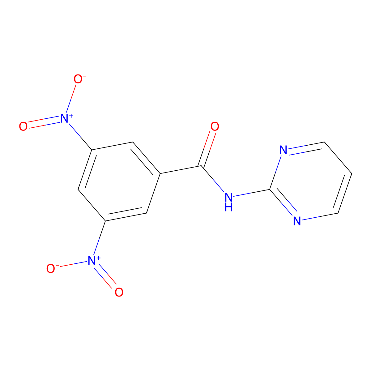 3,5-dinitro-N-pyrimidin-2-ylbenzamide molecular structure, CAS 333344-84-6