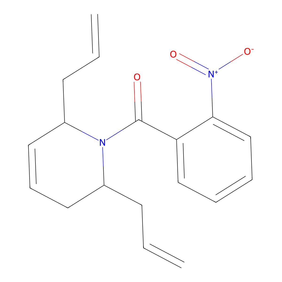 2,6-Diallyl-1-{2-nitrobenzoyl}-1,2,3,6-tetrahydropyridine molecular structure, CAS 333344-92-6