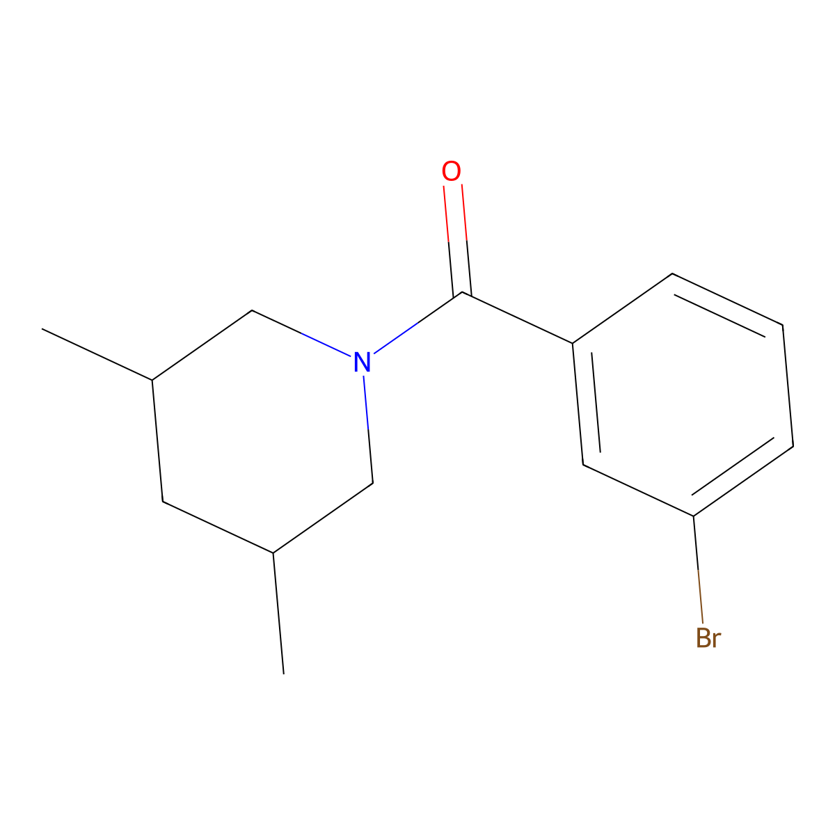 (3-Bromophenyl)(3,5-dimethyl-1-piperidinyl)methanone molecular structure, CAS 333345-94-1