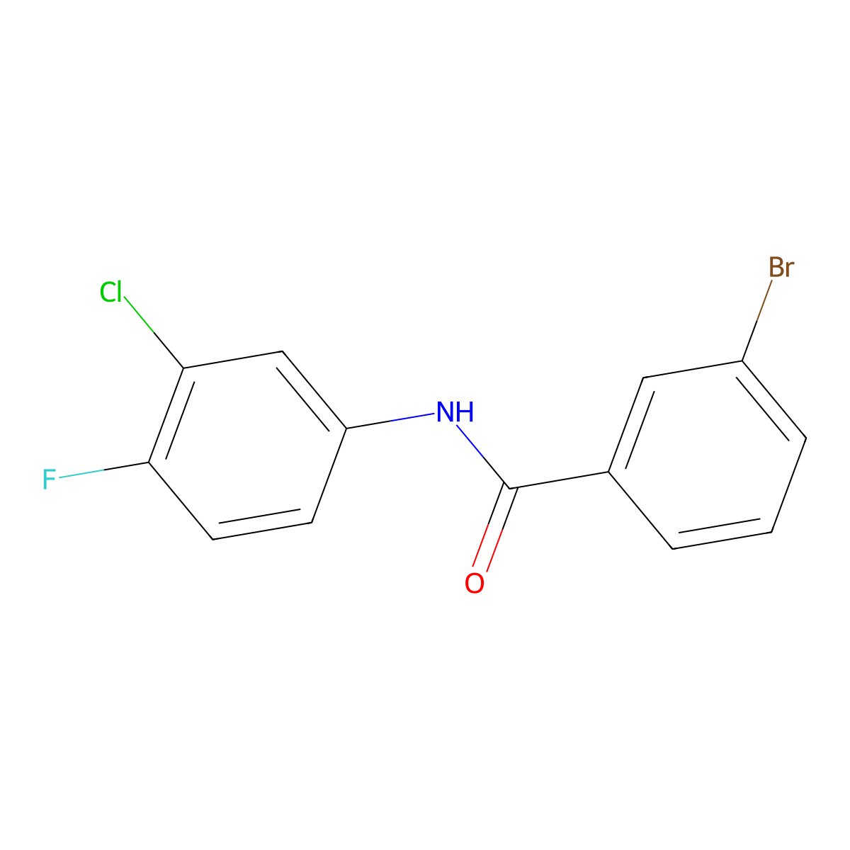 3-bromo-N-(3-chloro-4-fluorophenyl)benzamide molecular structure, CAS 333346-11-5