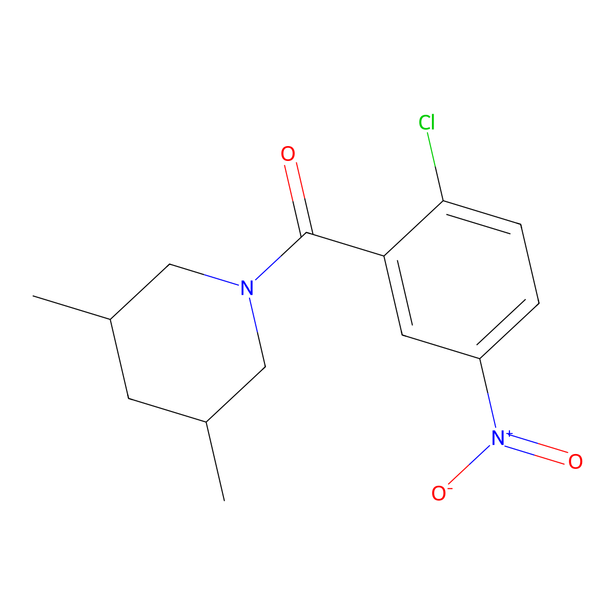 (2-Chloro-5-nitrophenyl)(3,5-dimethylpiperidin-1-yl)methanone molecular structure, CAS 333346-17-1