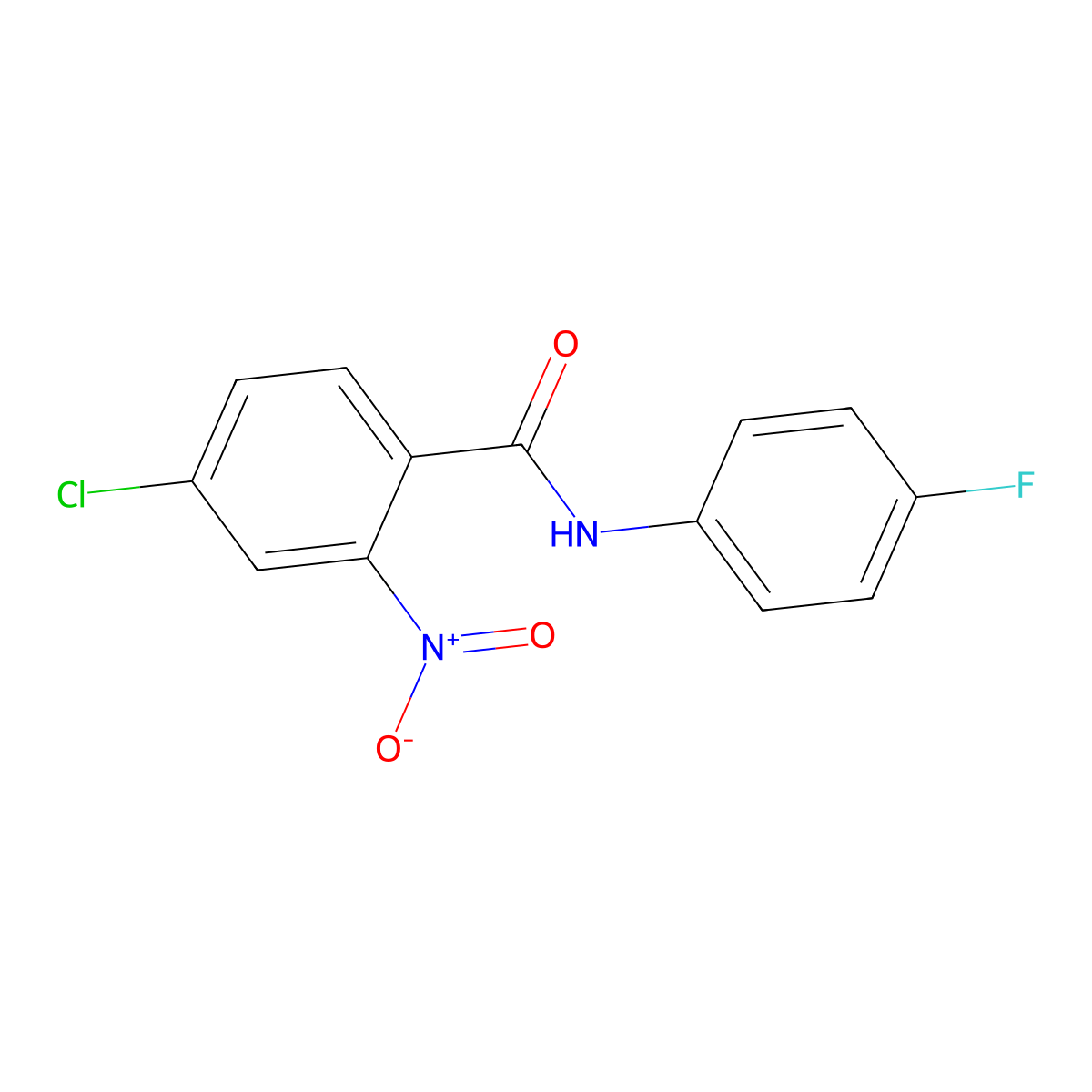 4-chloro-N-(4-fluorophenyl)-2-nitrobenzamide molecular structure, CAS 333346-31-9