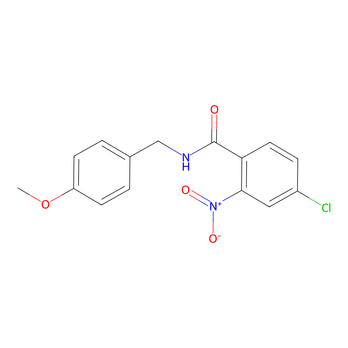 4-chloro-N-(4-methoxybenzyl)-2-nitrobenzamide molecular structure, CAS 333346-36-4