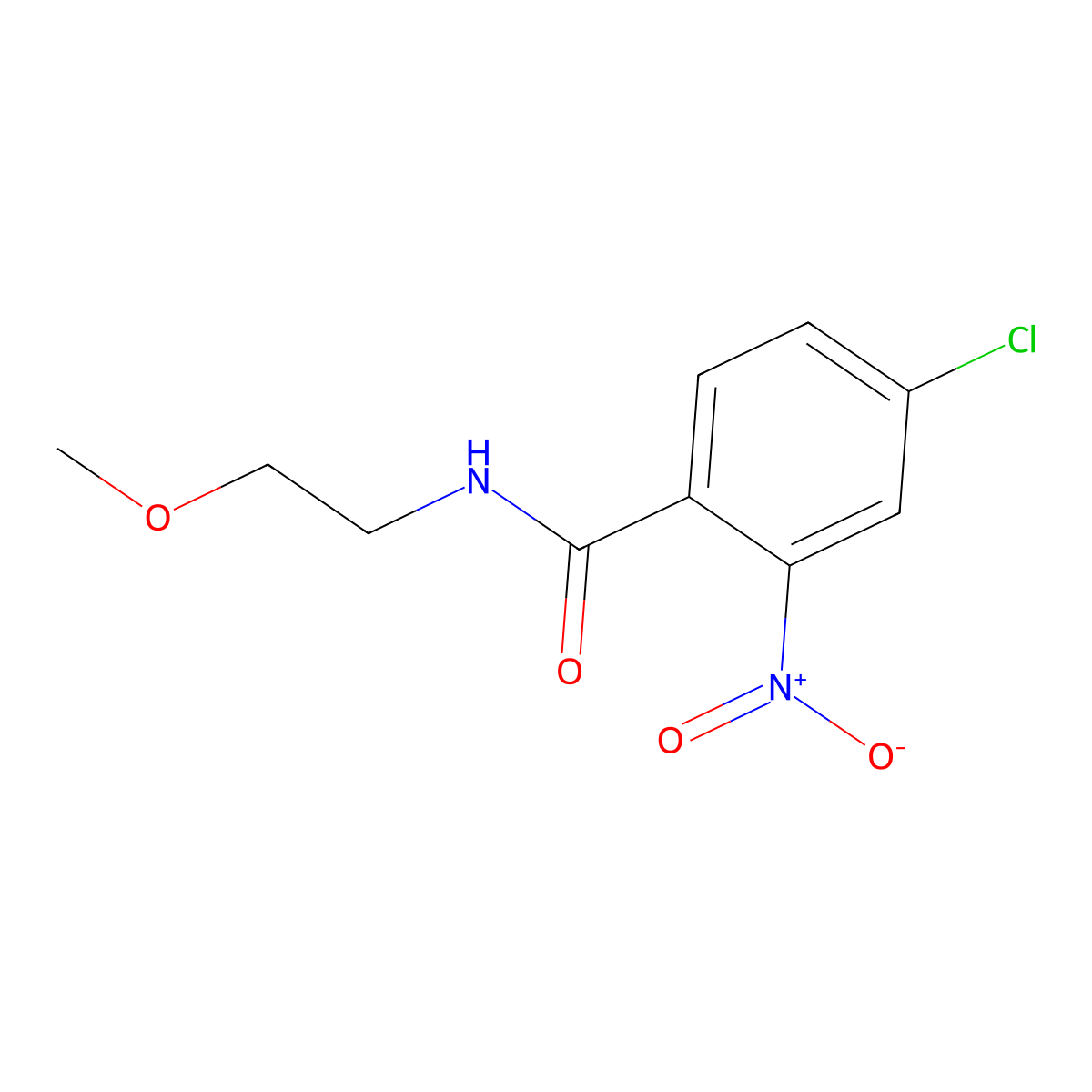 4-chloro-N-(2-methoxyethyl)-2-nitrobenzamide molecular structure, CAS 333346-48-8
