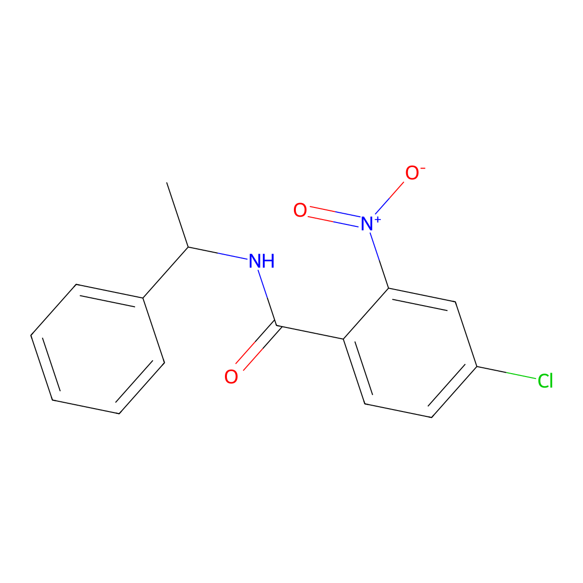 4-chloro-2-nitro-N-(1-phenylethyl)benzamide molecular structure, CAS 333346-55-7