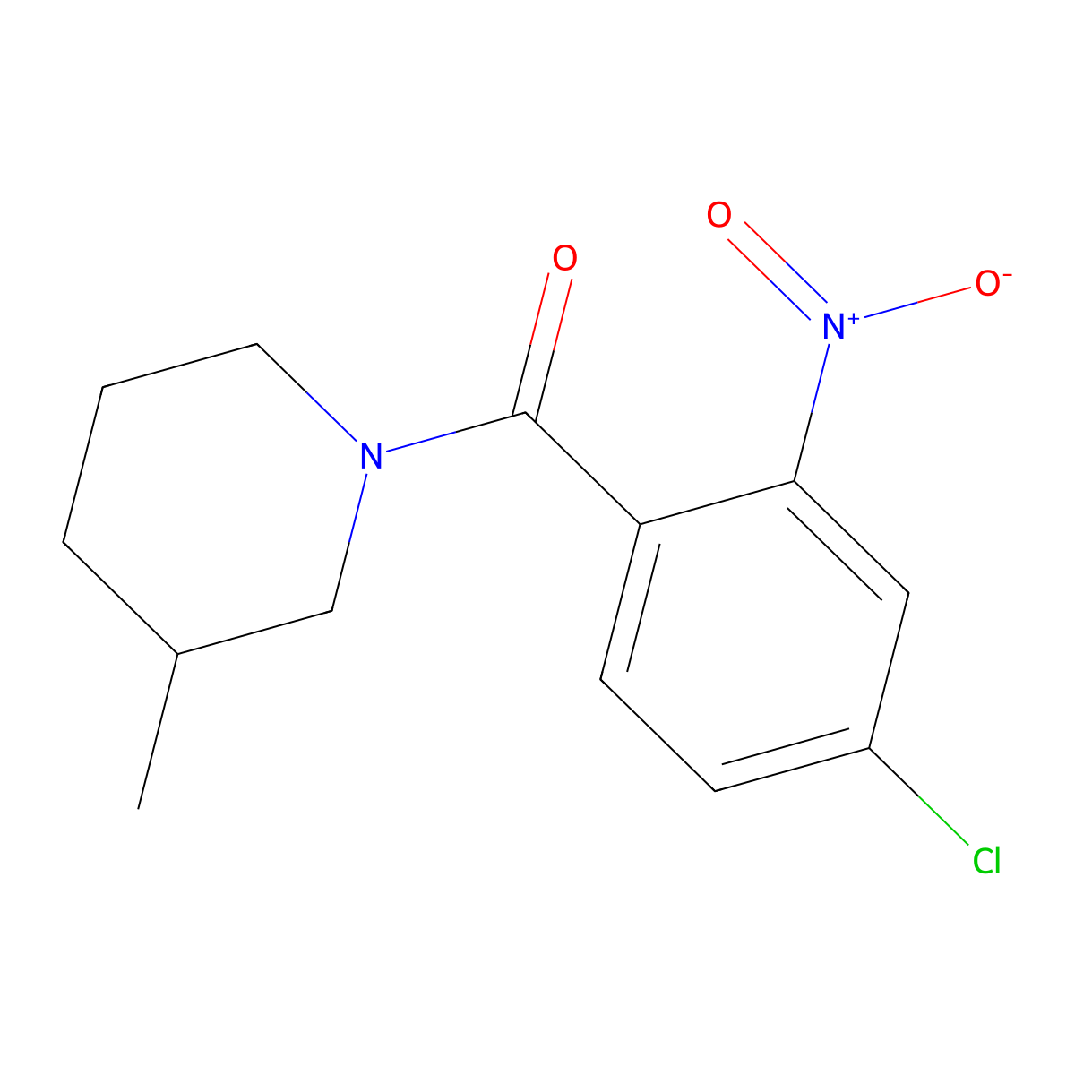 (4-Chloro-2-nitrophenyl)(3-methylpiperidin-1-yl)methanone molecular structure, CAS 333346-56-8