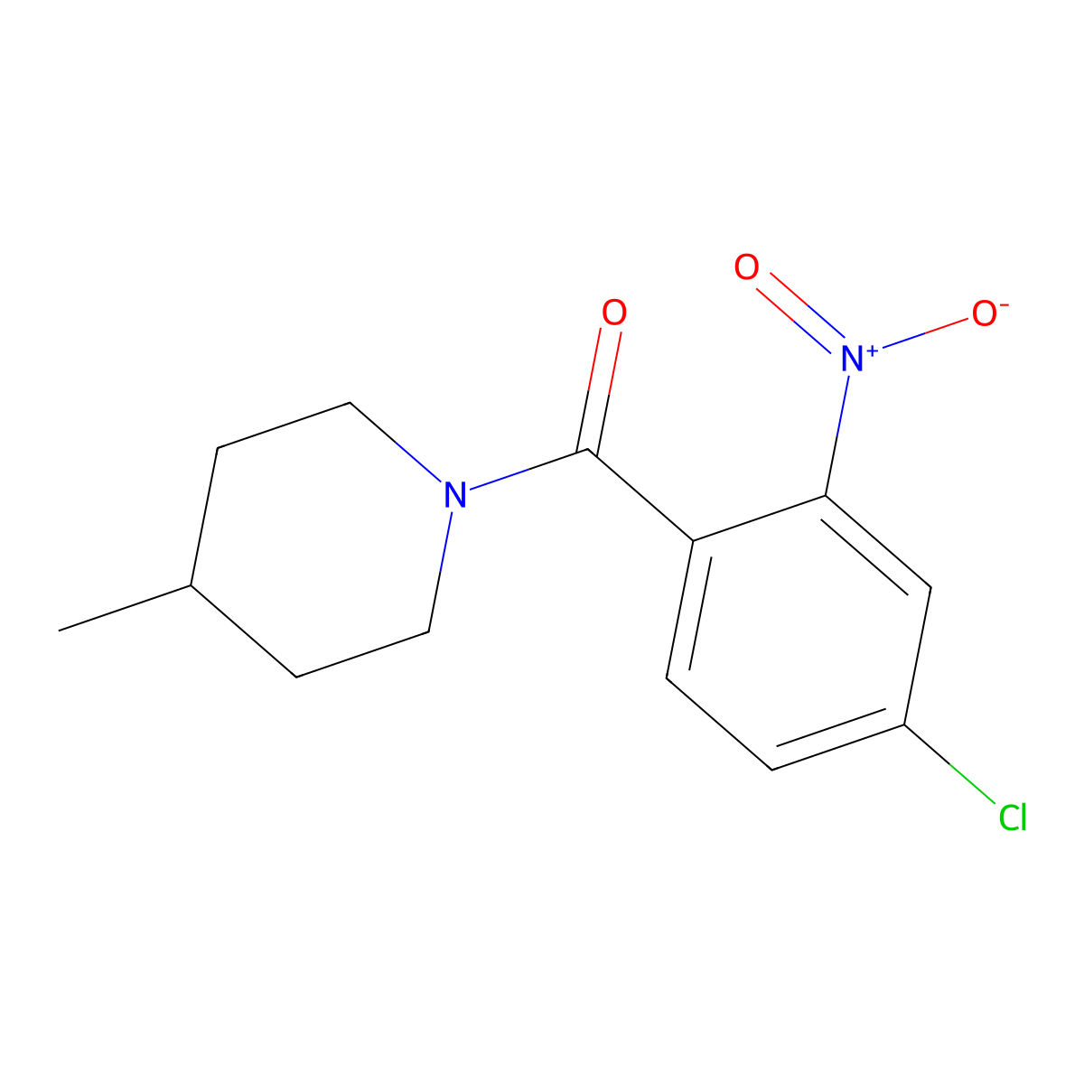 (4-Chloro-2-nitrophenyl)-(4-methylpiperidin-1-yl)methanone molecular structure, CAS 333346-80-8