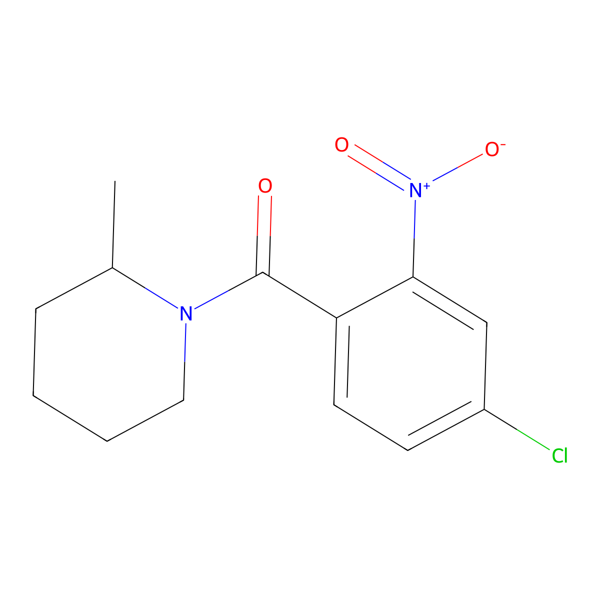(4-Chloro-2-nitrophenyl)(2-methylpiperidin-1-yl)methanone molecular structure, CAS 333346-82-0