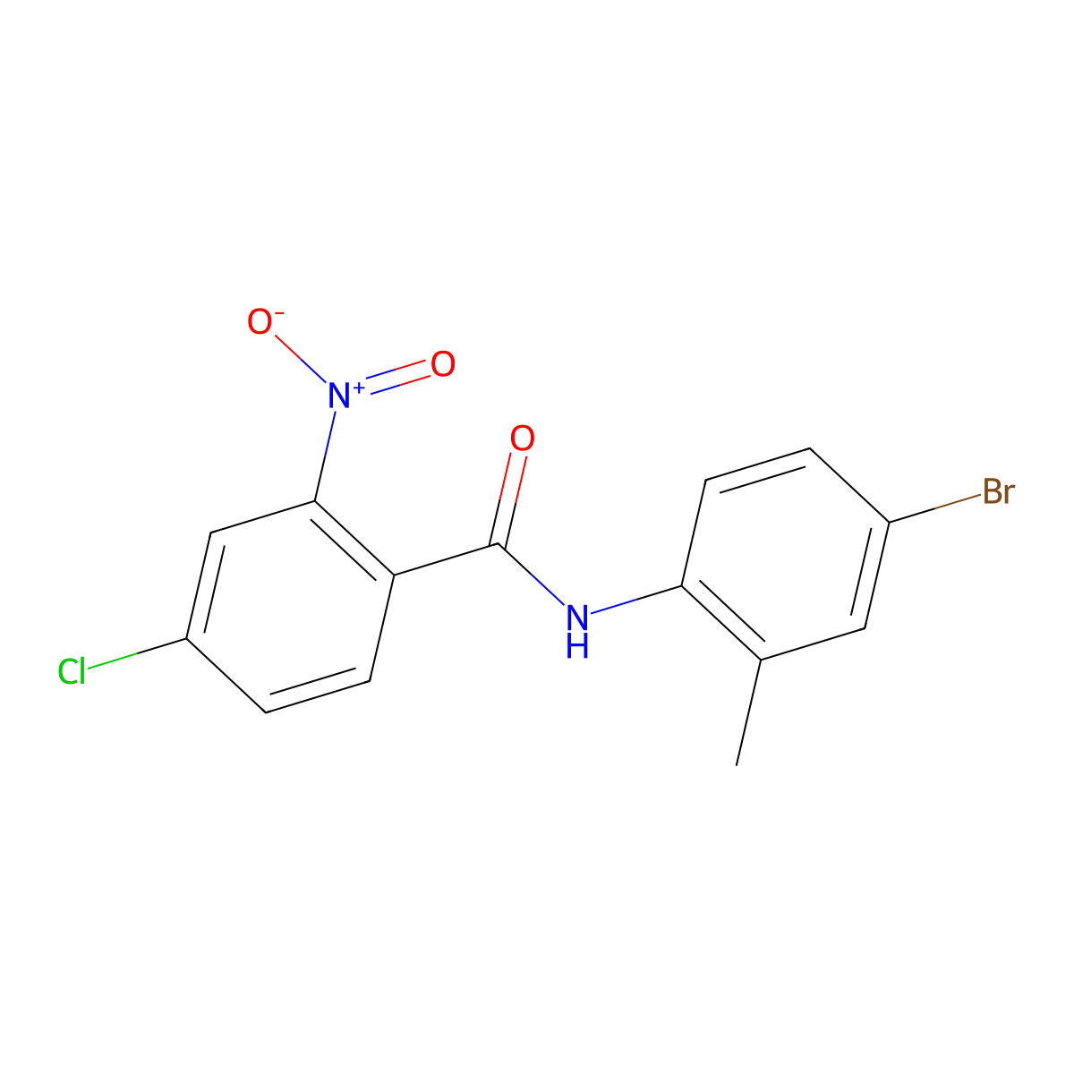 N-(4-bromo-2-methylphenyl)-4-chloro-2-nitrobenzamide molecular structure, CAS 333346-85-3
