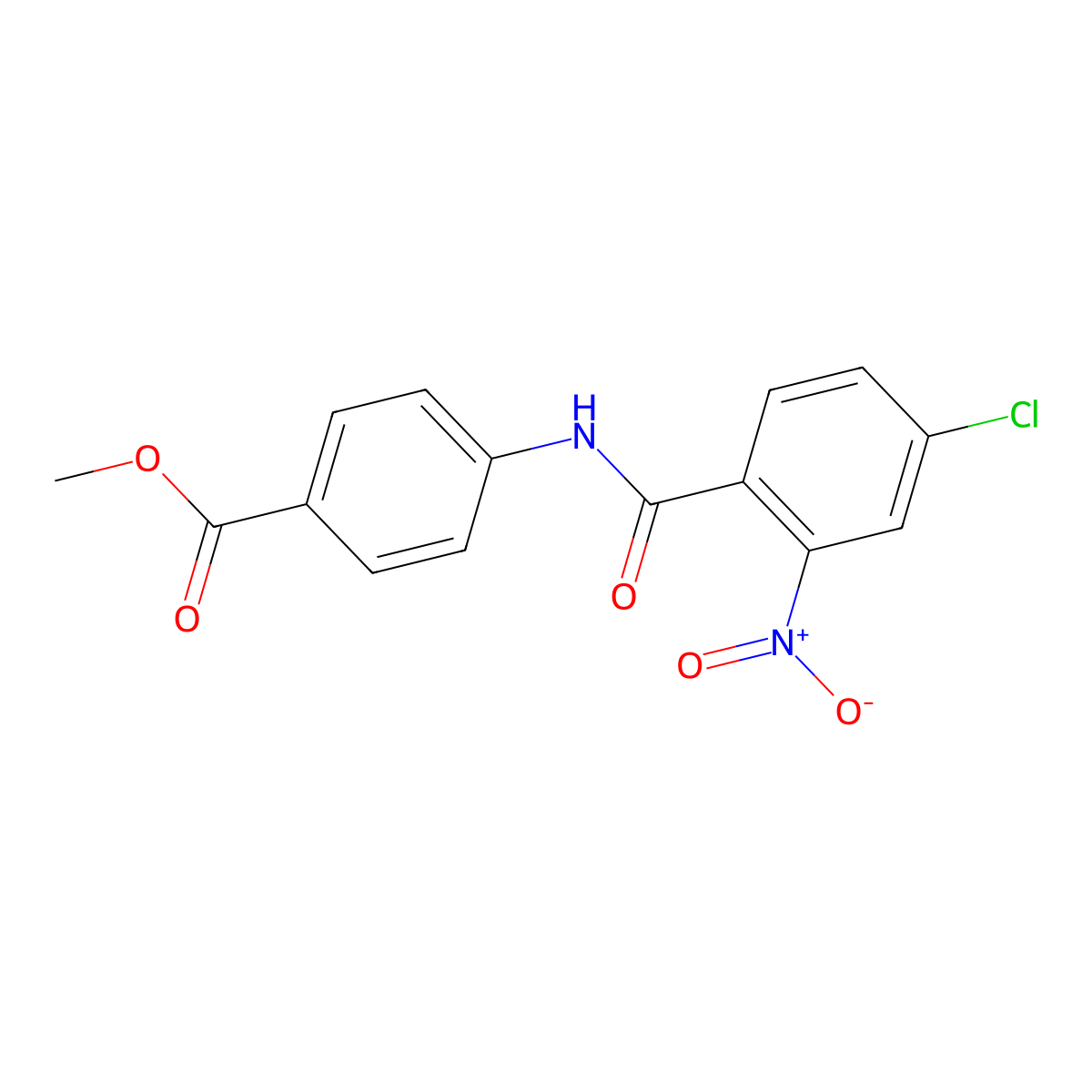 Methyl 4-[(4-chloro-2-nitrobenzoyl)amino]benzoate molecular structure, CAS 333346-91-1