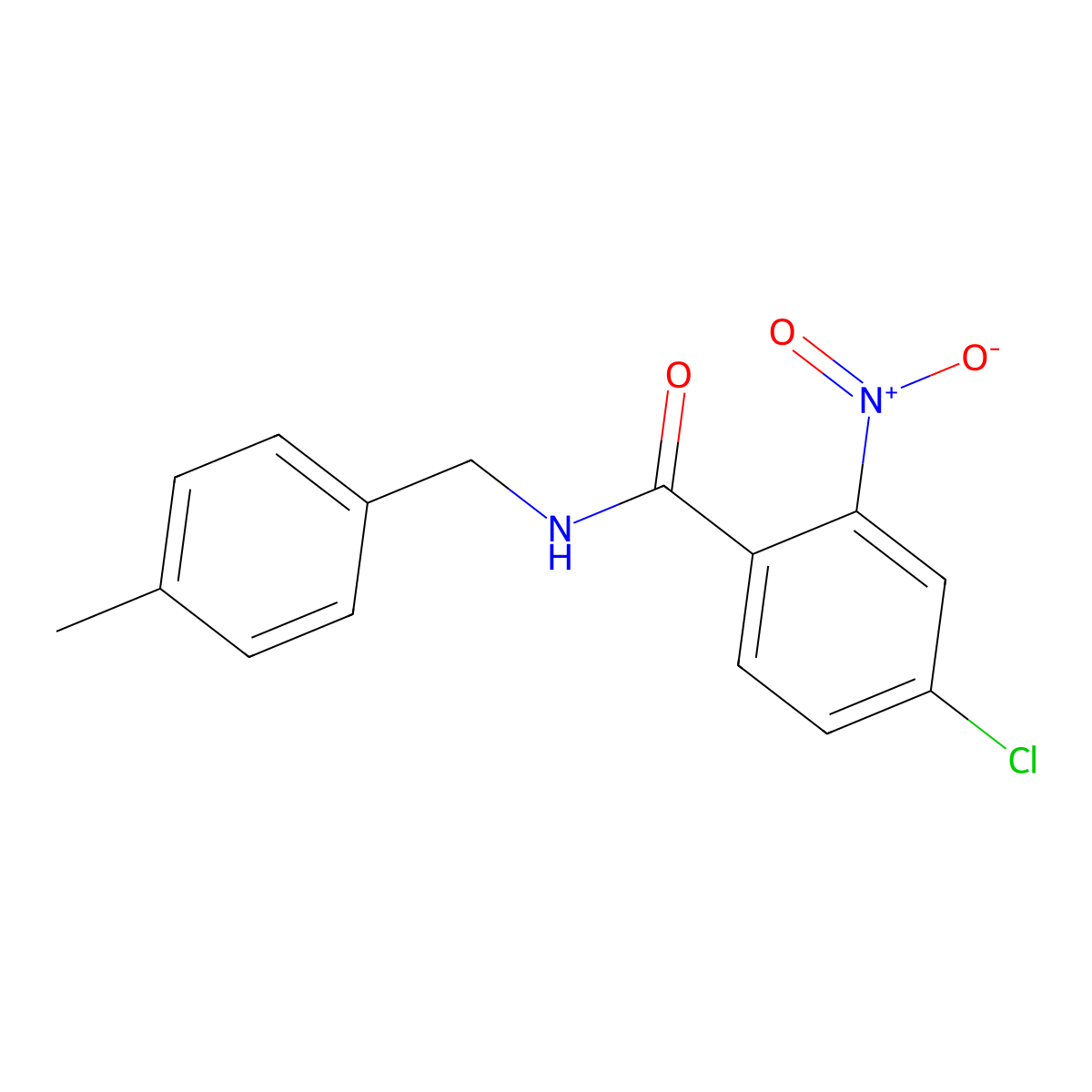 4-chloro-N-(4-methylbenzyl)-2-nitrobenzamide molecular structure, CAS 333346-92-2