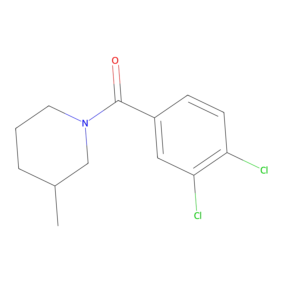 1-(3,4-Dichlorobenzoyl)-3-methylpiperidine molecular structure, CAS 333347-03-8